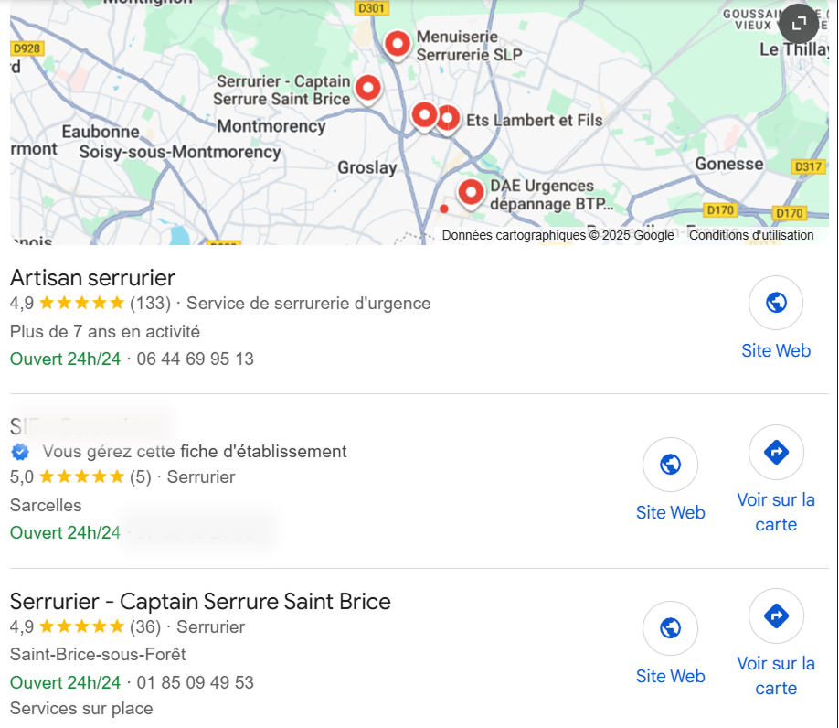 Fiche Google Business 3e position